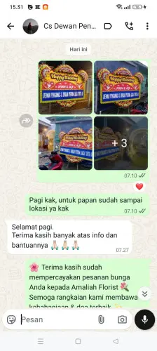 Testimonial Papan Bunga Pernikahan cikareo selatan